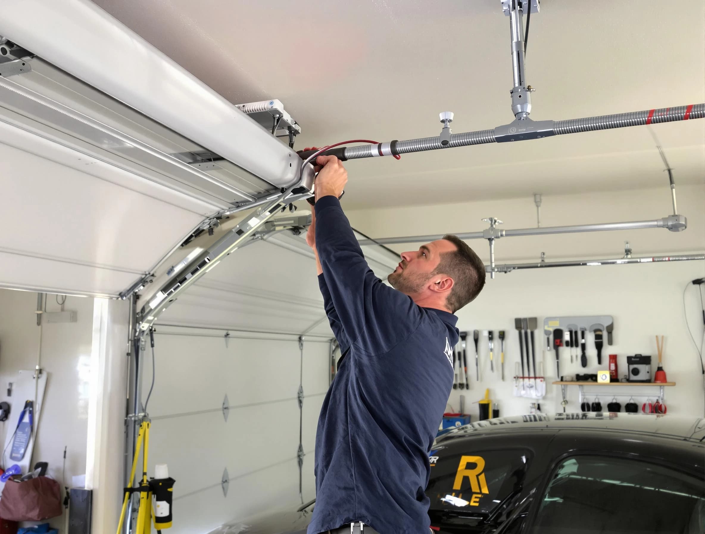 Pinson Garage Door Repair technician performing garage door cable repair in Pinson