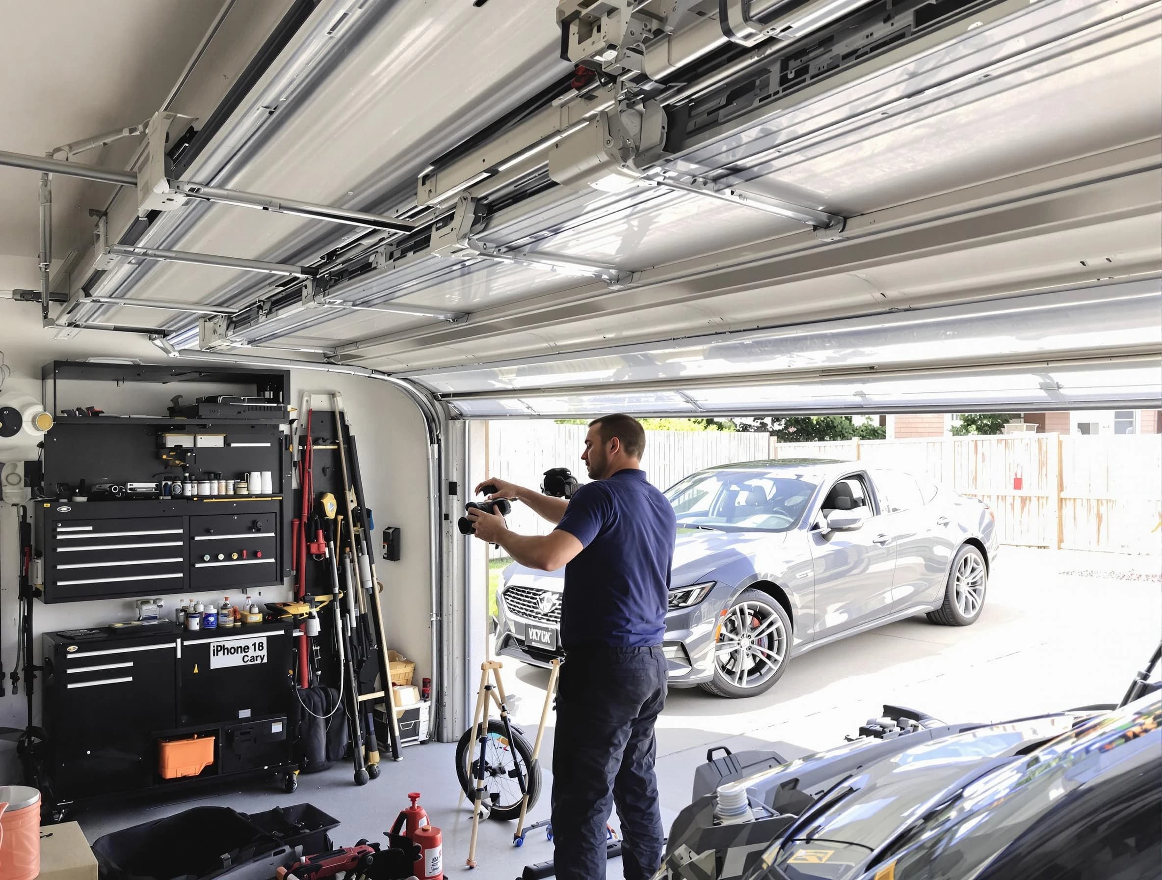 Pinson Garage Door Repair technician fixing noisy garage door in Pinson