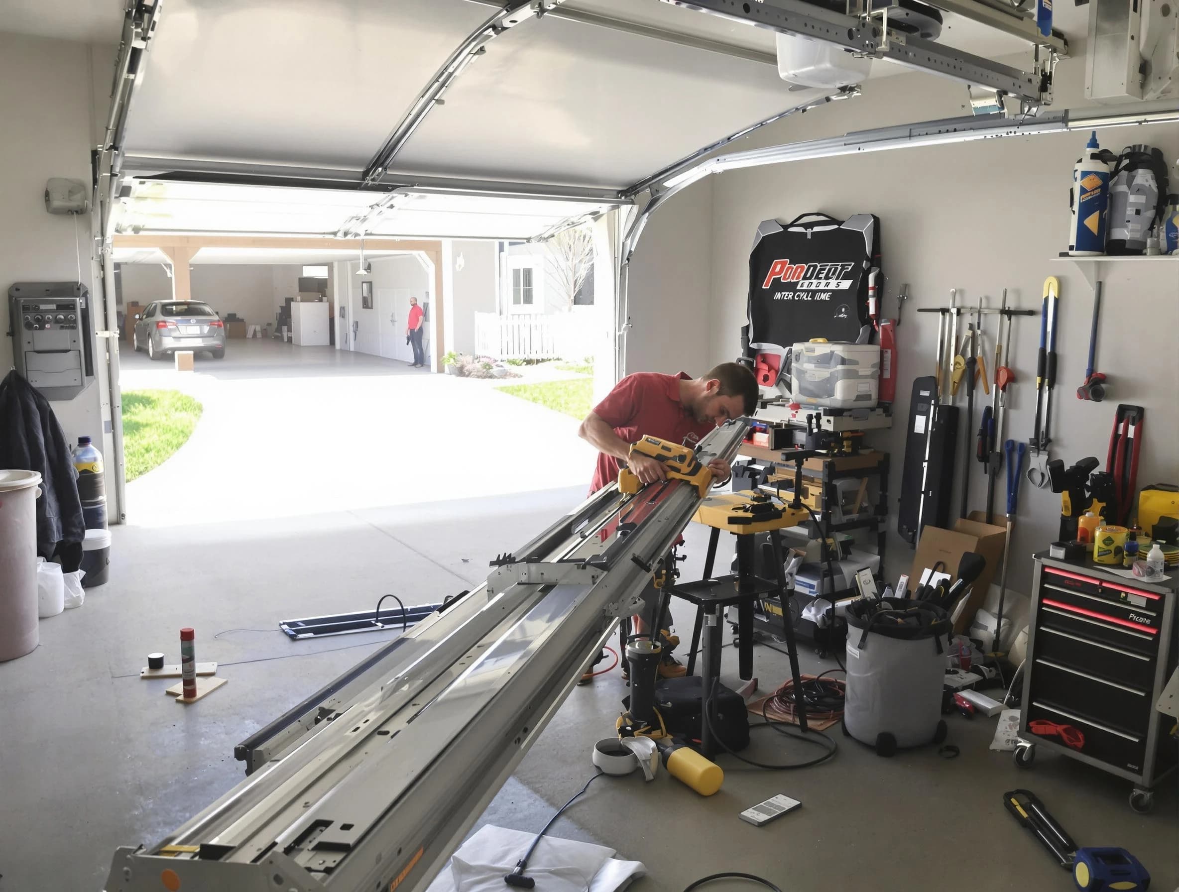 Pinson Garage Door Repair expert performing track repair in Pinson