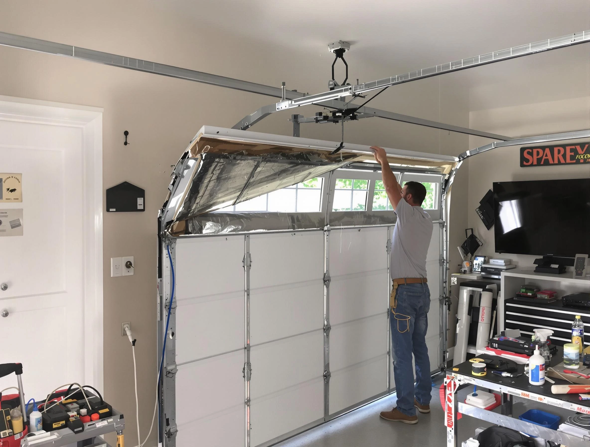 Garage door section replacement by Pinson Garage Door Repair in Pinson