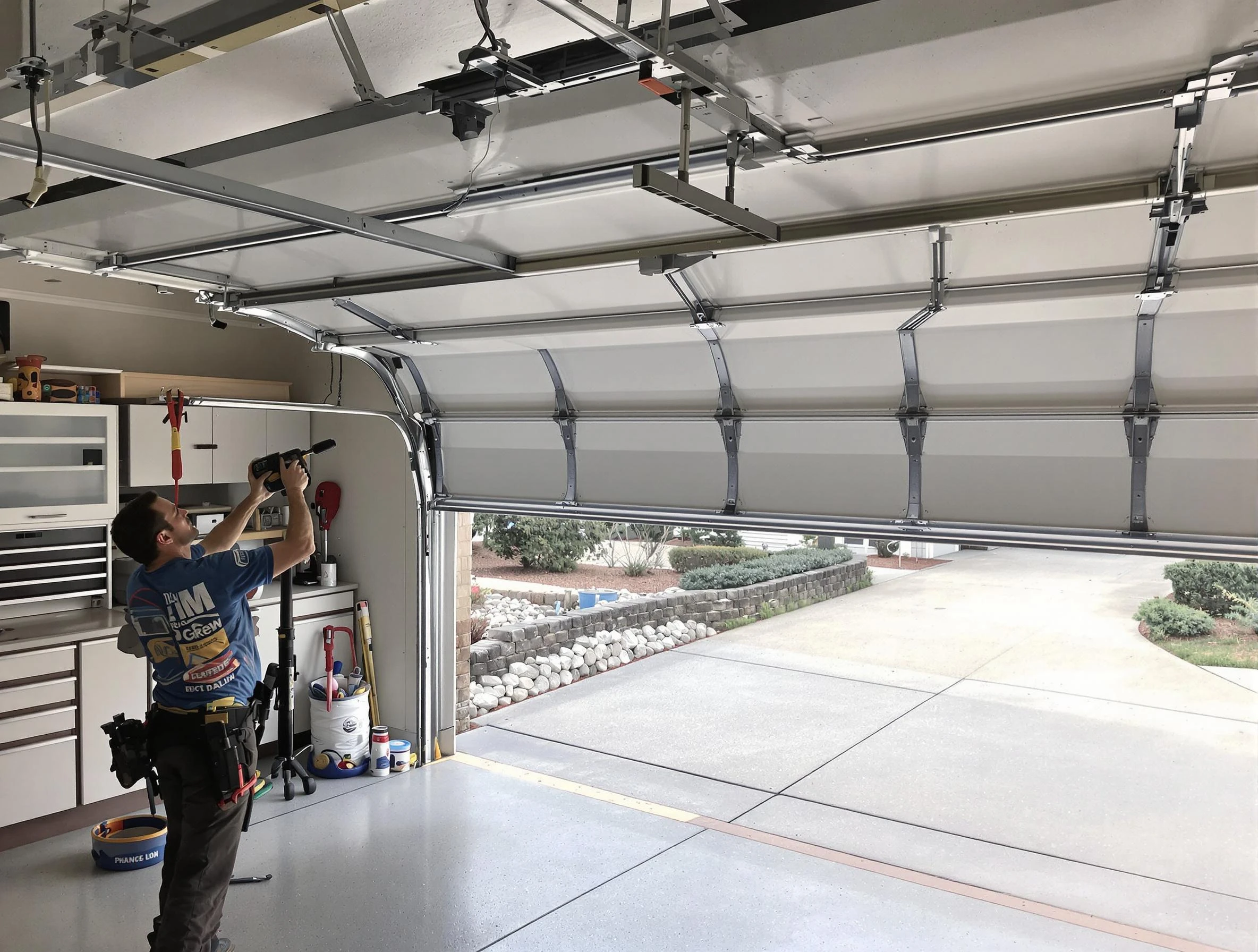 Garage door track repair service by Pinson Garage Door Repair in Pinson